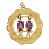 Vintage 14kt Amethyst + Diamond "A DATE TO REMEMBER" Charm/Pendant