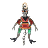 Victorian Sterling Enamel Double-Sided + Moveable Jester Puppet Charm