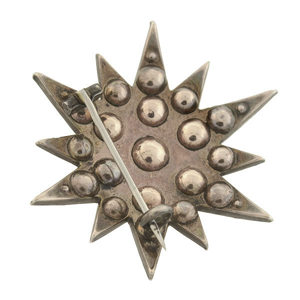 Victorian Sterling Silver & French Paste Starburst Pin