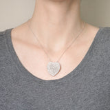 Vintage 14kt Gold Pavé Set Diamond Heart Pin/Pendant 6ctw