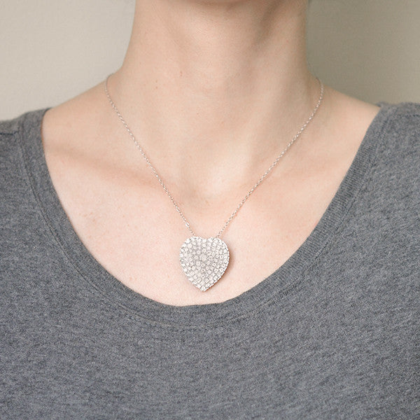 Pave' Set Diamond Heart Necklace