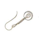 Edwardian Platinum/14kt Pear Cut Diamond Dangle Earrings 0.95ctw