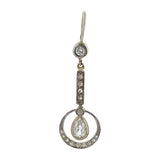 Edwardian Platinum/14kt Pear Cut Diamond Dangle Earrings 0.95ctw