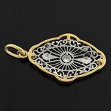 Edwardian Pearl, Diamond & Enamel Filigree Pendant