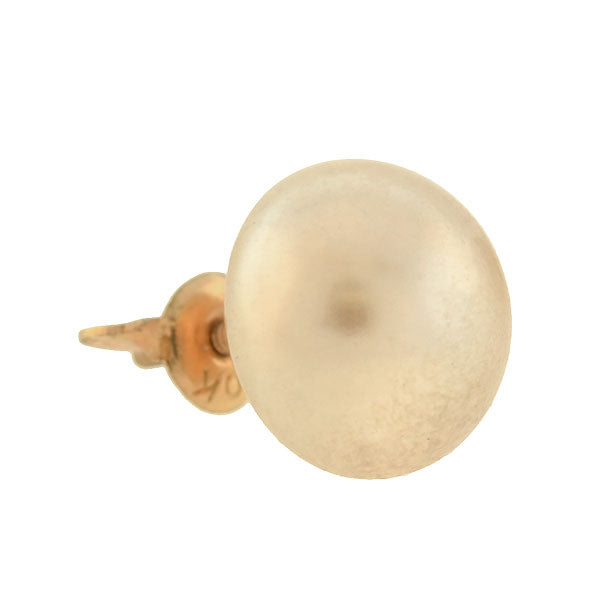 Estate 10kt Gold & Faux Pearl Stud Earrings