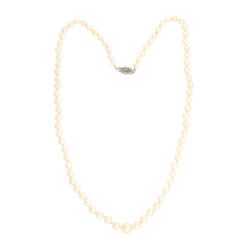 Vintage Cultured Pearl Necklace & 14k Clasp