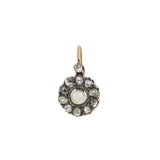 Victorian 18kt/Sterling Diamond + Pearl Cluster Earrings