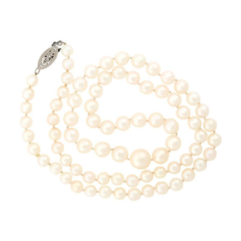 Vintage Cultured Pearl Necklace & 14k Clasp