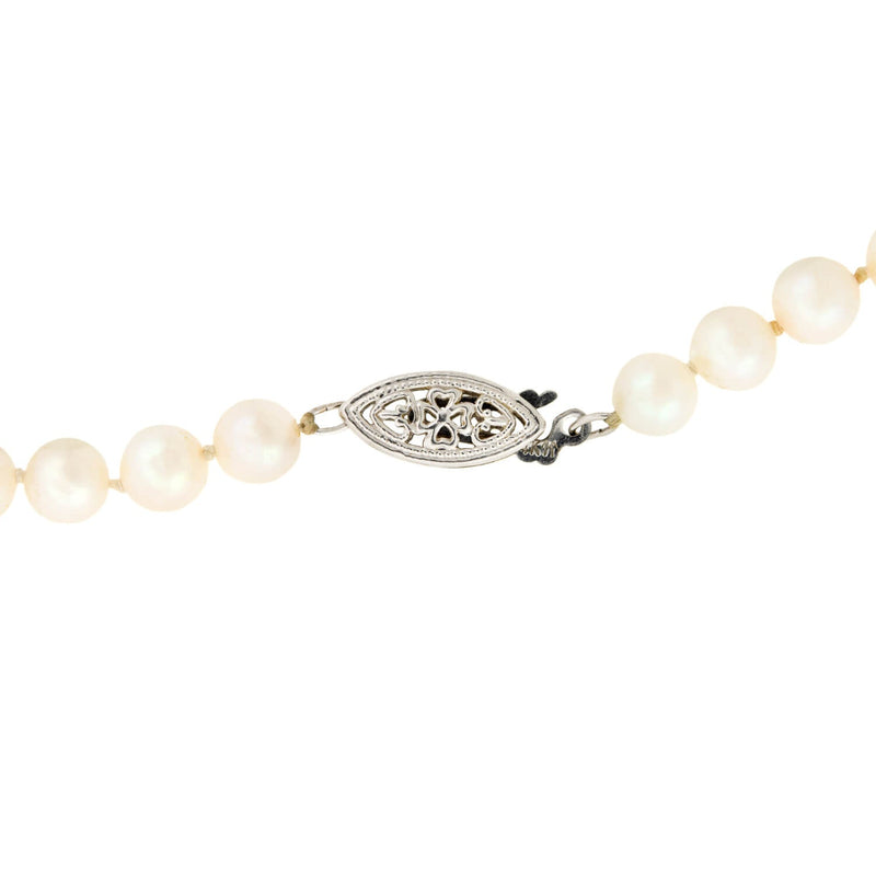 Vintage Cultured Pearl Necklace & 14k Clasp