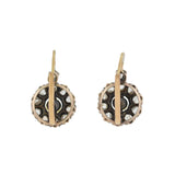Victorian 18kt/Sterling Diamond + Pearl Cluster Earrings
