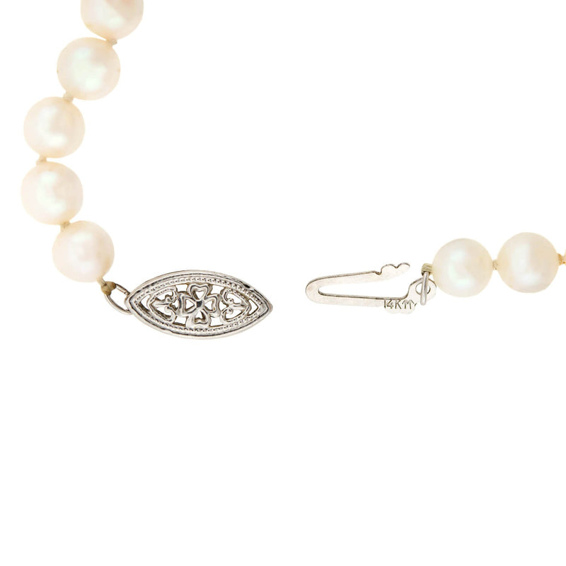 Vintage Cultured Pearl Necklace & 14k Clasp