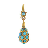 Victorian 15kt Persian Turquoise Teardrop Earrings