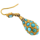 Victorian 15kt Persian Turquoise Teardrop Earrings