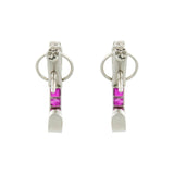 Art Deco 18k Diamond + Ruby Conversion Hoop Earrings