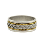Estate Platinum/18kt "Braided" Mixed Metals Band