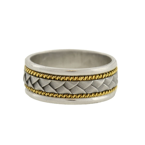 Estate Platinum/18kt "Braided" Mixed Metals Band