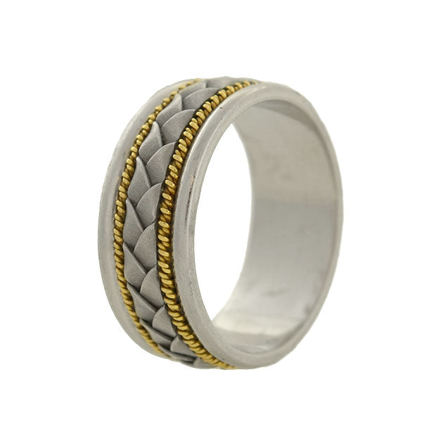 Estate Platinum/18kt "Braided" Mixed Metals Band