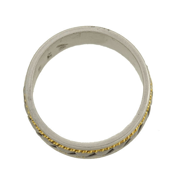 Estate Platinum/18kt "Braided" Mixed Metals Band