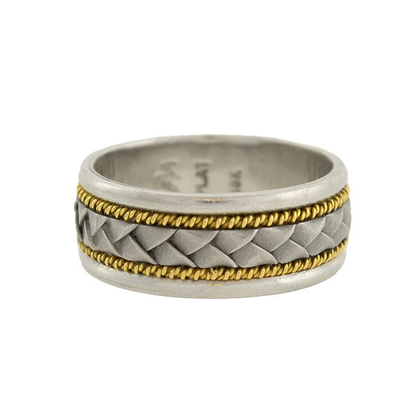Estate Platinum/18kt "Braided" Mixed Metals Band