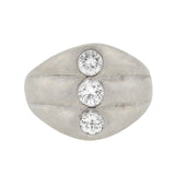 Estate Platinum & Diamond 3-Stone Triple Stacked Band