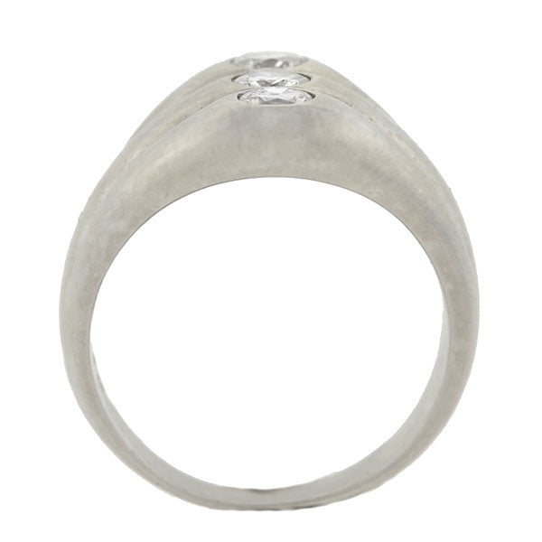 Estate Platinum & Diamond 3-Stone Triple Stacked Band