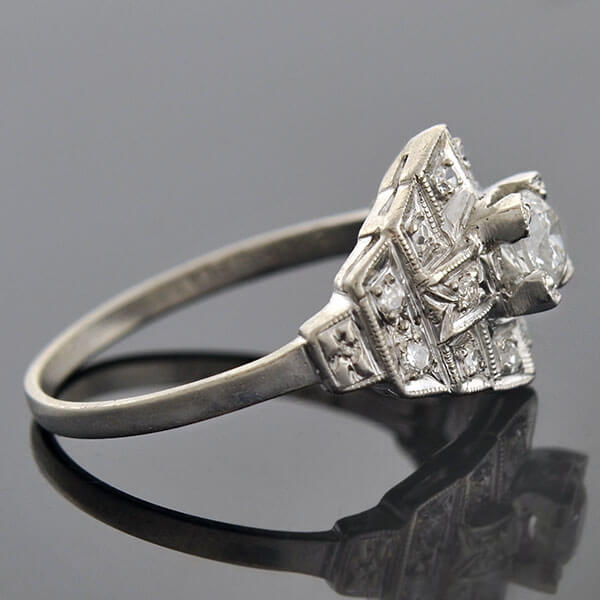 Art Deco Platinum "Multi-Step" Diamond Ring 0.30ct