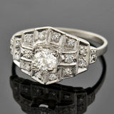 Art Deco Platinum "Multi-Step" Diamond Ring 0.30ct