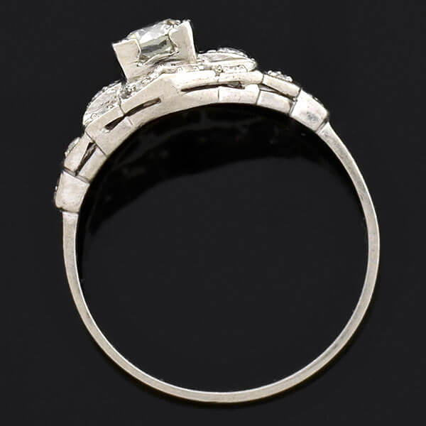 Art Deco Platinum "Multi-Step" Diamond Ring 0.30ct