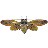 Art Nouveau Large 14kt/Sterling Plique-a-jour + Diamond Moveable Winged Insect Pin