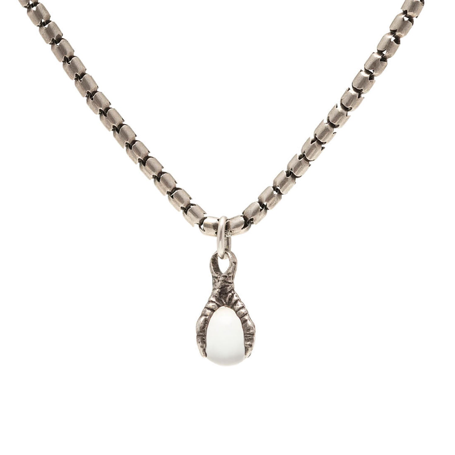 Victorian Sterling Pools of Light Claw Pendant Necklace