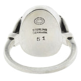 GEORG JENSEN Vintage Sterling Silver Hematite Ring no. 51