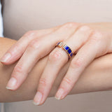HIDALGO Estate 18kt Enameled + Diamond Open Front Ring