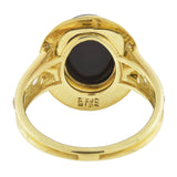Edwardian 18kt Sardonyx + Diamond Native American Cameo Ring
