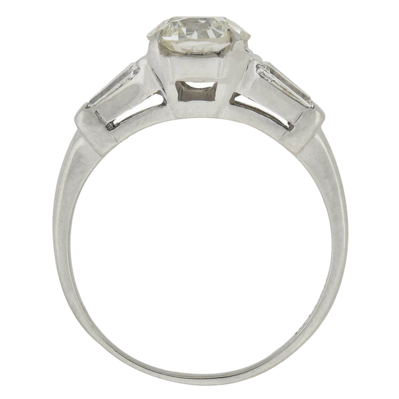 Retro Platinum Diamond Engagement Ring 0.99ct center