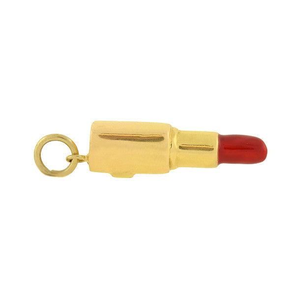 Vintage 14kt Enamel Red Lipstick Charm