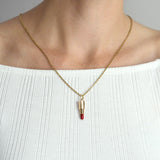 Vintage 14kt Enamel Red Lipstick Charm