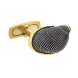RENATO CIPULLO Estate 18kt Netrite Zebra Snail Shell + Sapphire Cufflinks