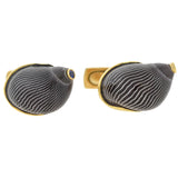 RENATO CIPULLO Estate 18kt Netrite Zebra Snail Shell + Sapphire Cufflinks