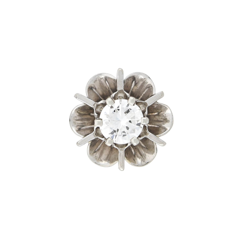 Retro 14kt White Gold Diamond Stud Earrings 0.50ctw