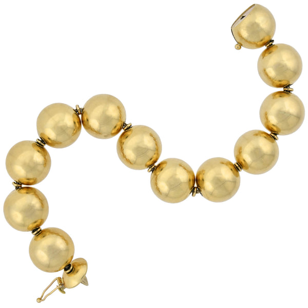 Vintage Large 14kt Yellow Gold Ball Bracelet 23.4dwt