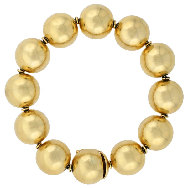 Vintage Large 14kt Yellow Gold Ball Bracelet 23.4dwt