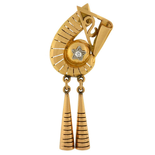 Retro 18kt Mixed Metals Diamond Earrings