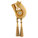 Retro 18kt Mixed Metals Diamond Earrings