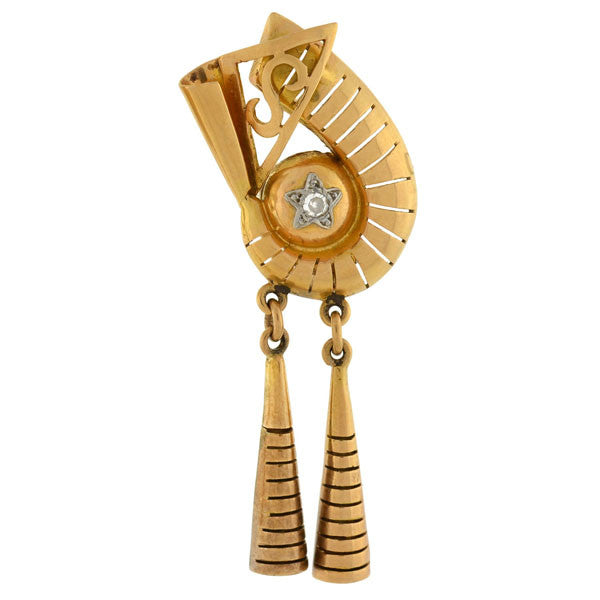 Retro 18kt Mixed Metals Diamond Earrings