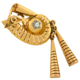 Retro 18kt Mixed Metals Diamond Earrings