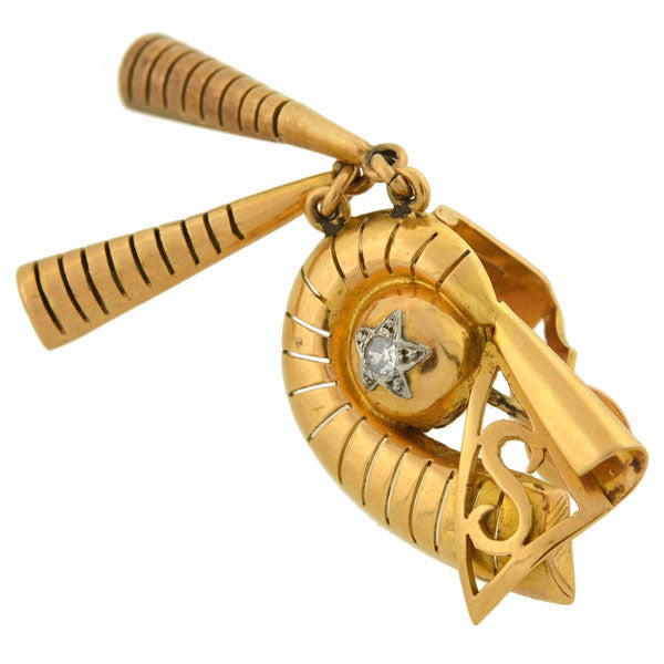 Retro 18kt Mixed Metals Diamond Earrings