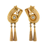 Retro 18kt Mixed Metals Diamond Earrings