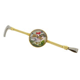 Art Deco 14kt Reverse Carved Crystal Equestrian Fox Hunt Riding Crop Pin