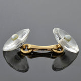 LARTER & SONS Art Deco 14kt Rock Crystal & Pearl Cufflinks
