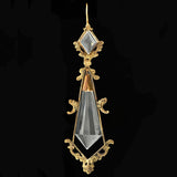 Victorian Long 14kt Faceted Rock Crystal Earrings